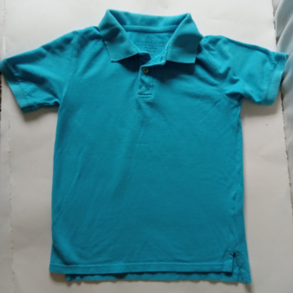 Faded Glory Boys Blue Polo Shirt Short Sleeve Size 8 Preppy 80s 90s